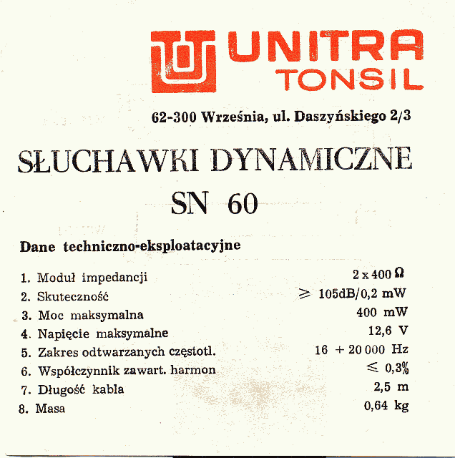 UNITRA SN-60 Technical Manual - ManualMachine.com