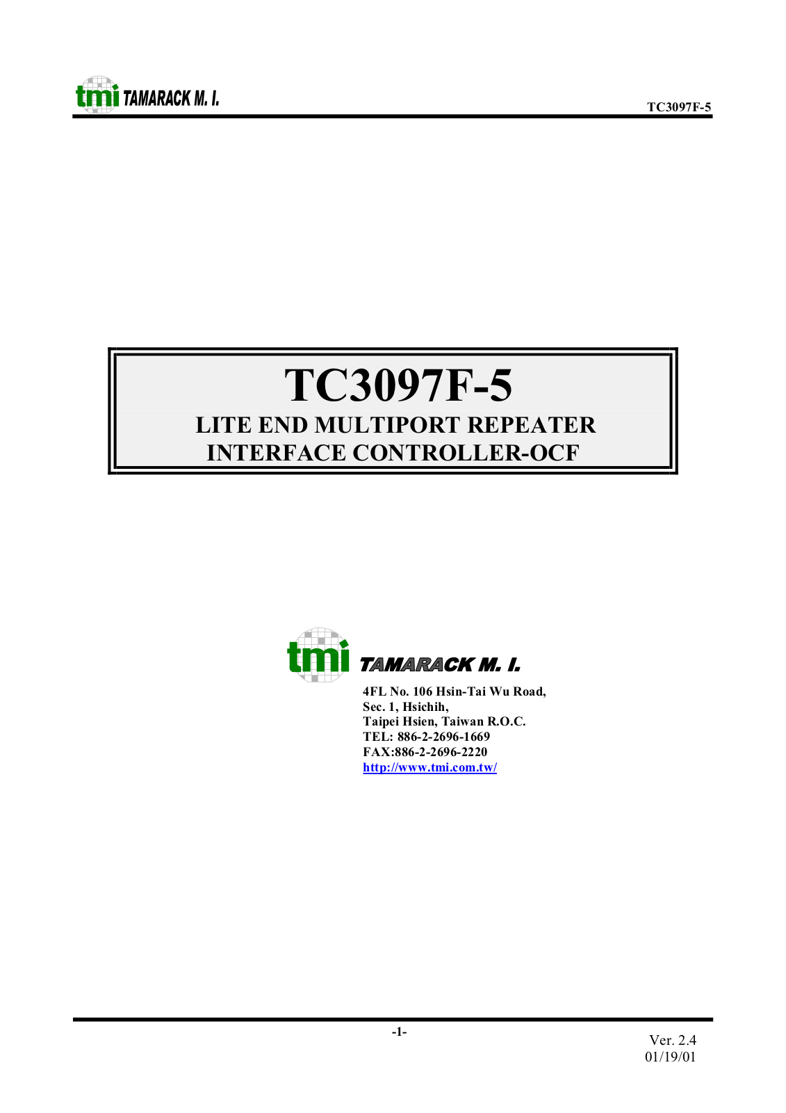 TMI TAMARACK TC3097F-5 Datasheet