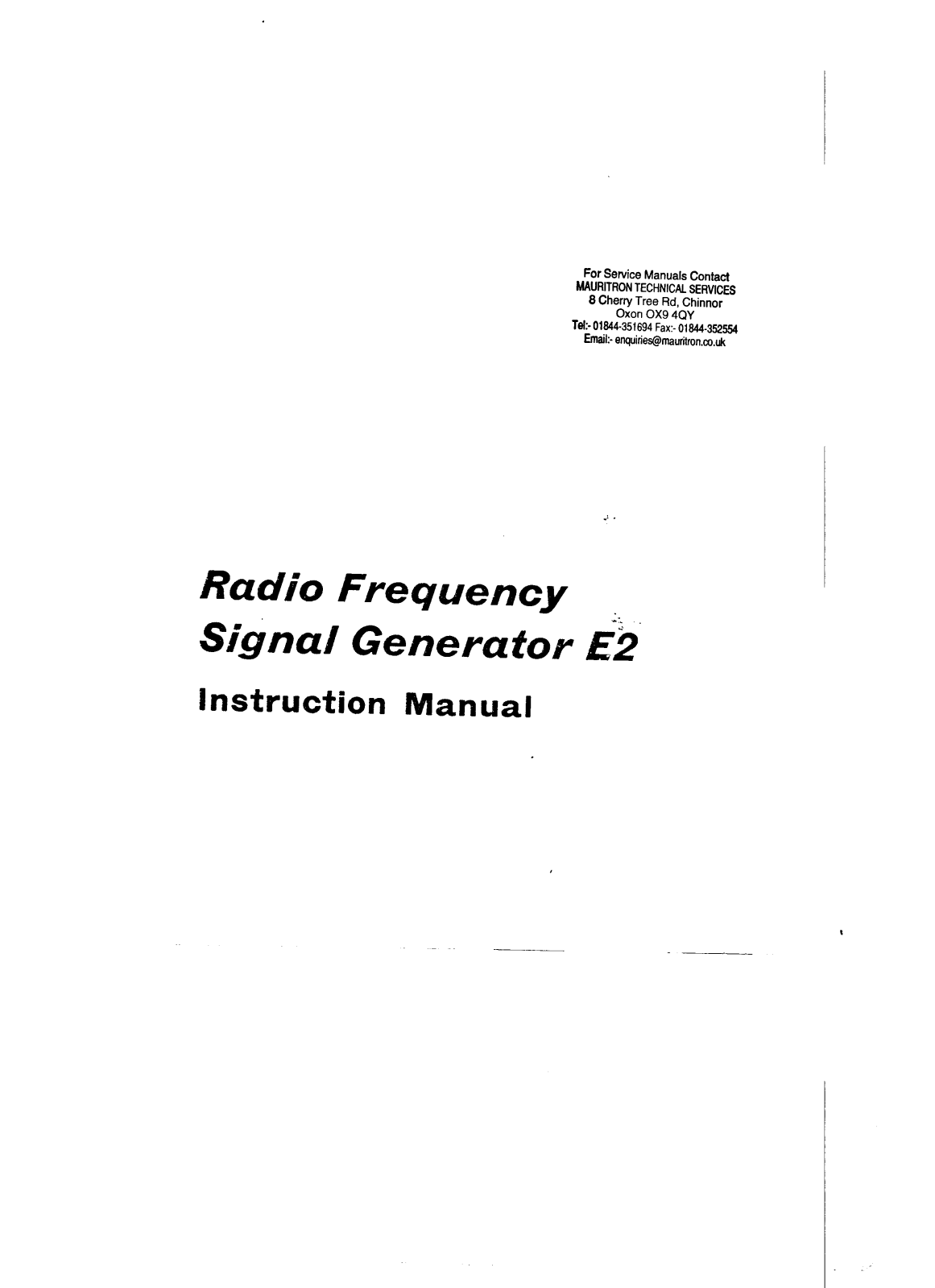 Gould Advance e2 Service Manual