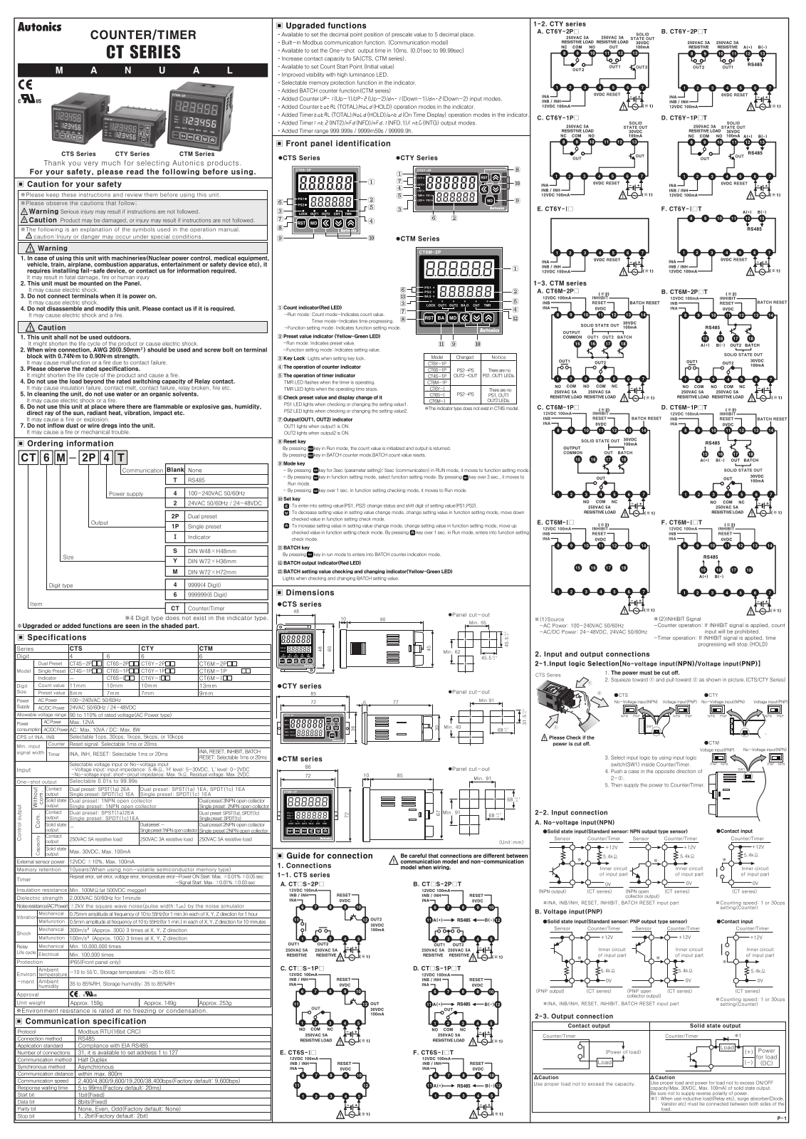 Autonics CT Operating Manual