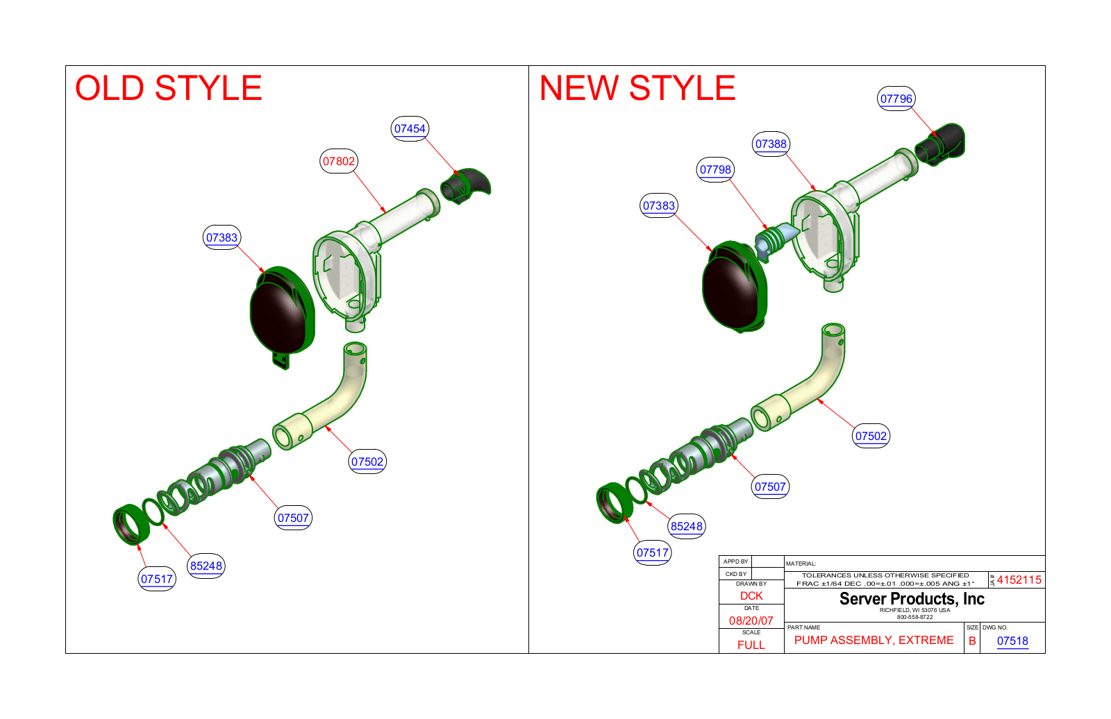 Server 07518 PARTS LIST