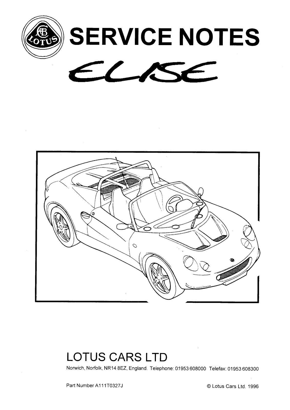 Lotus Elise 1996 User Manual