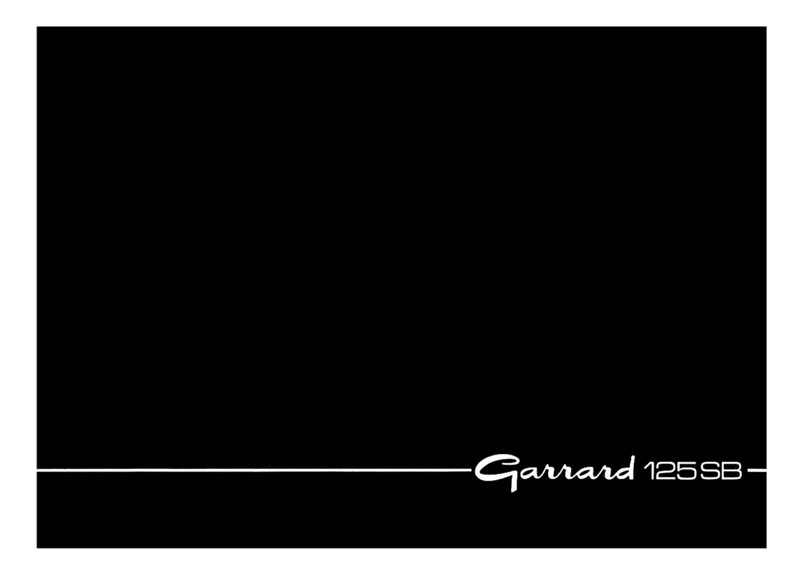 Garrard 125-SB Owners manual