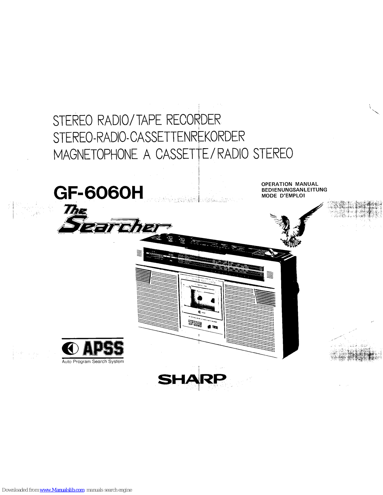 Sharp Searcher GF-6060H Operation Manual