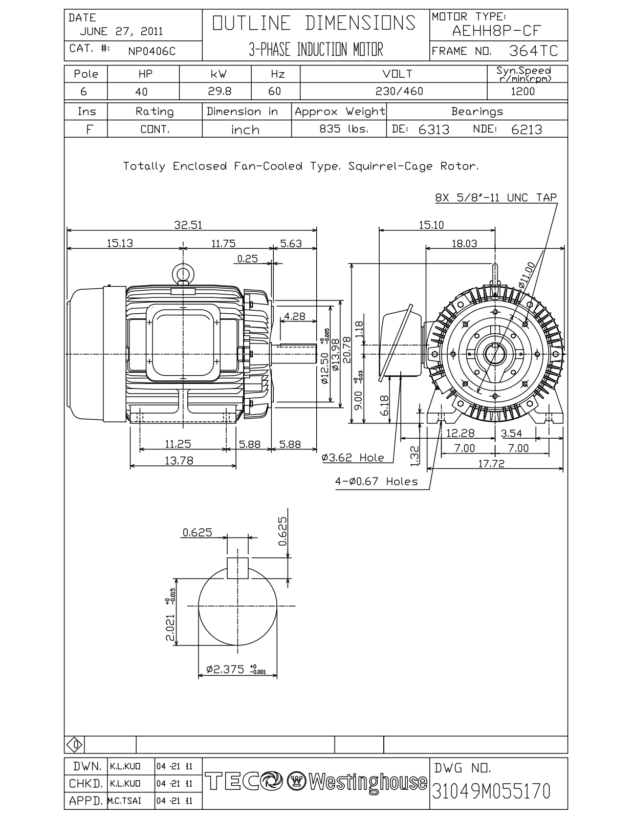 Teco NP0406C Reference Drawing