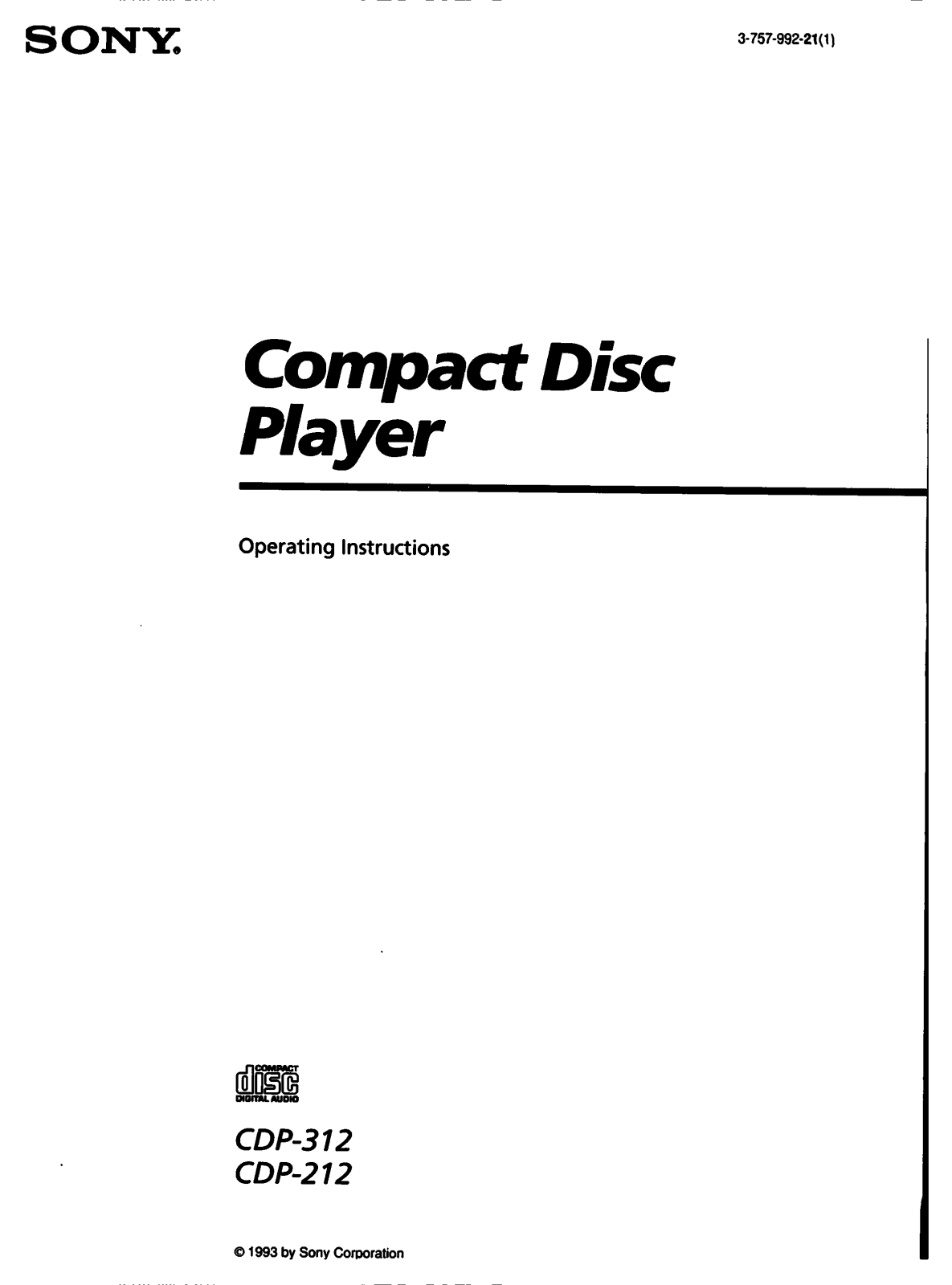 Sony CDP-312 User Manual