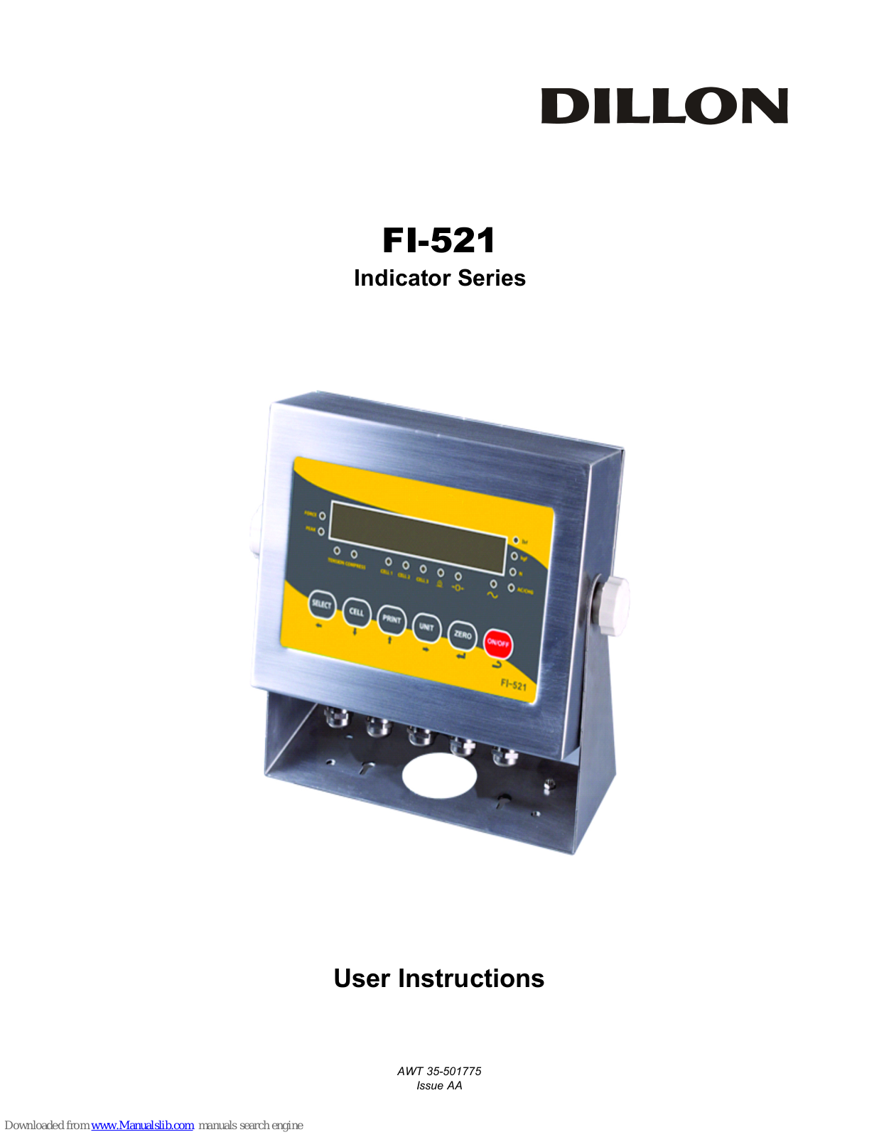 Dillon FI-521 Series, FI-521EB, FI-521E User Instructions