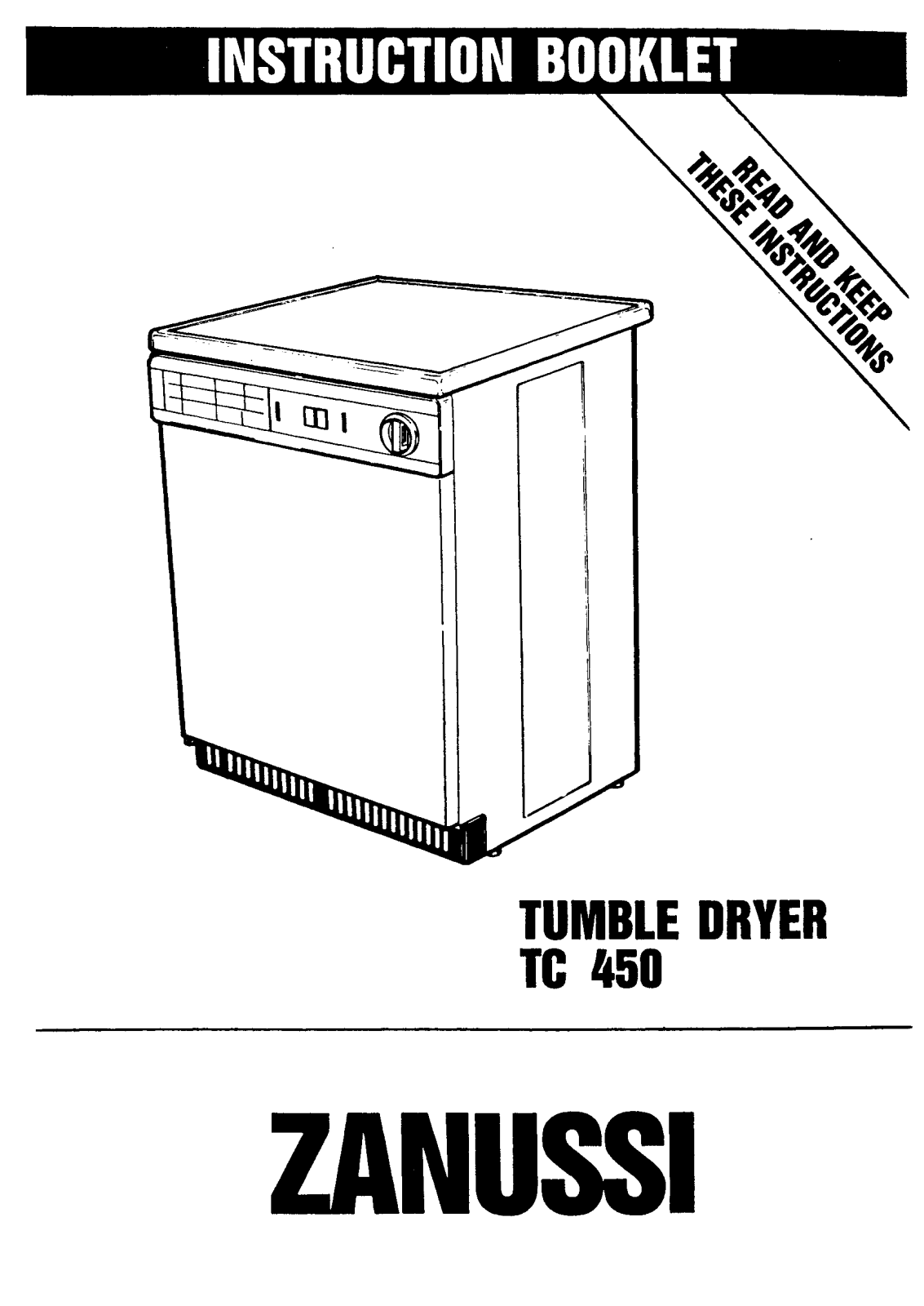 Zanussi TC450/A USER MANUAL