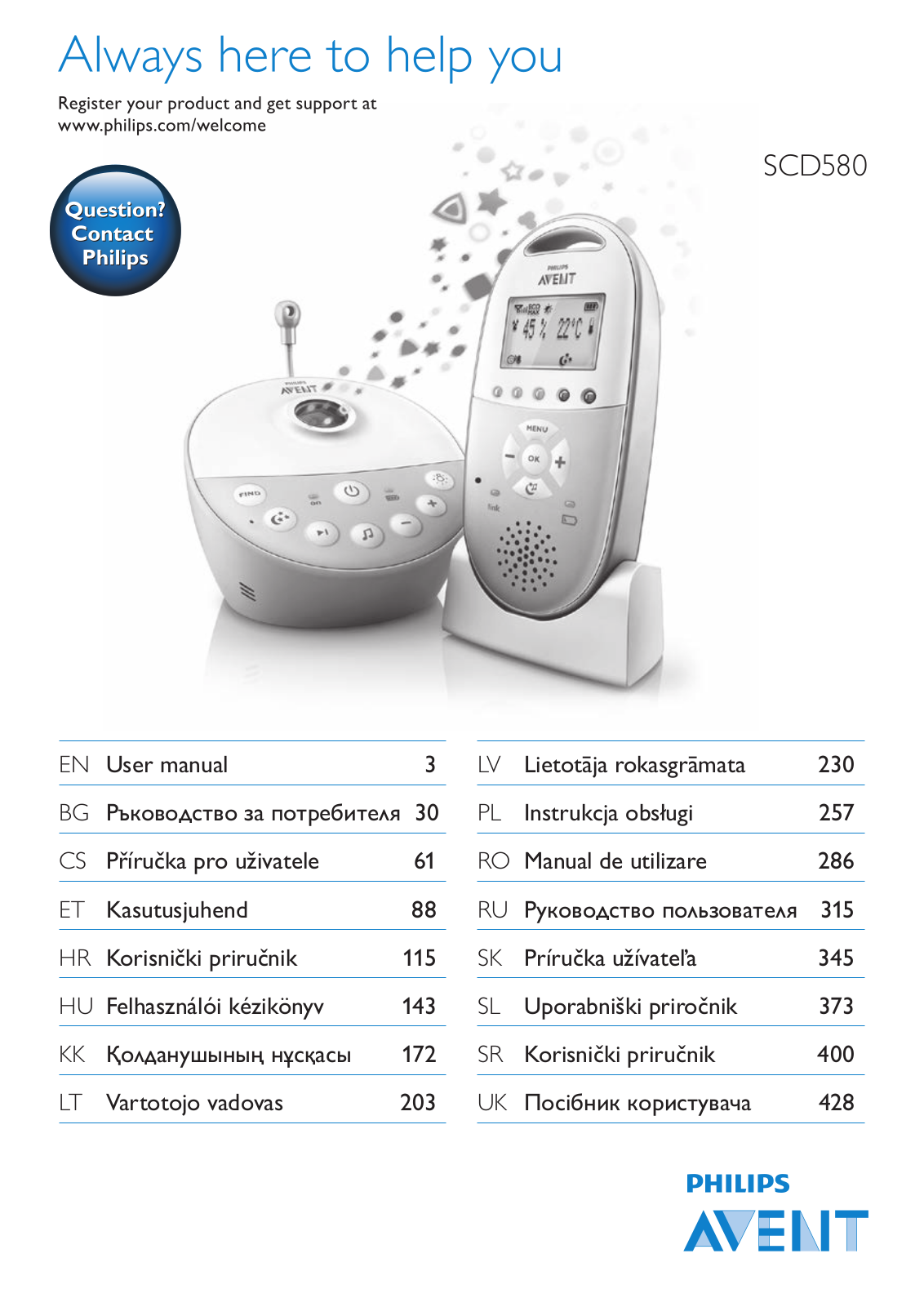 Philips Avent SCD580 User Manual