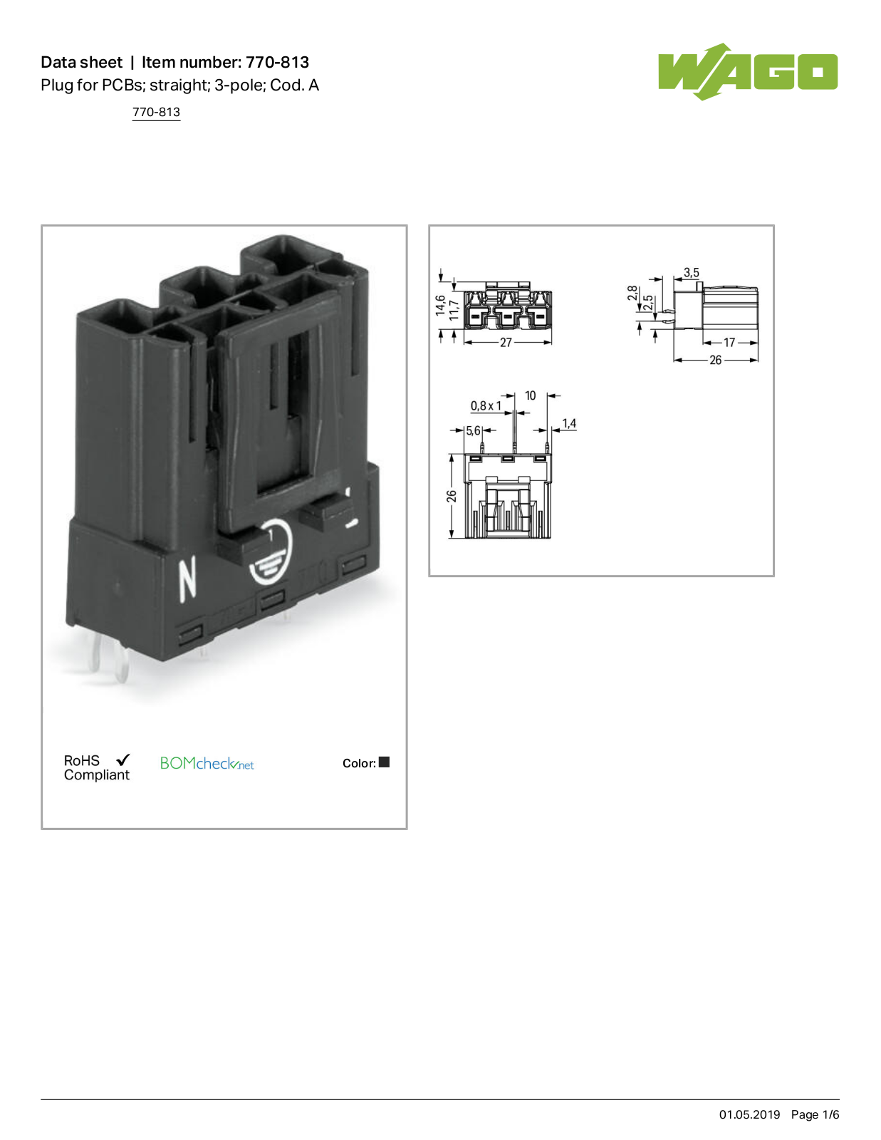 Wago 770-813 Data Sheet