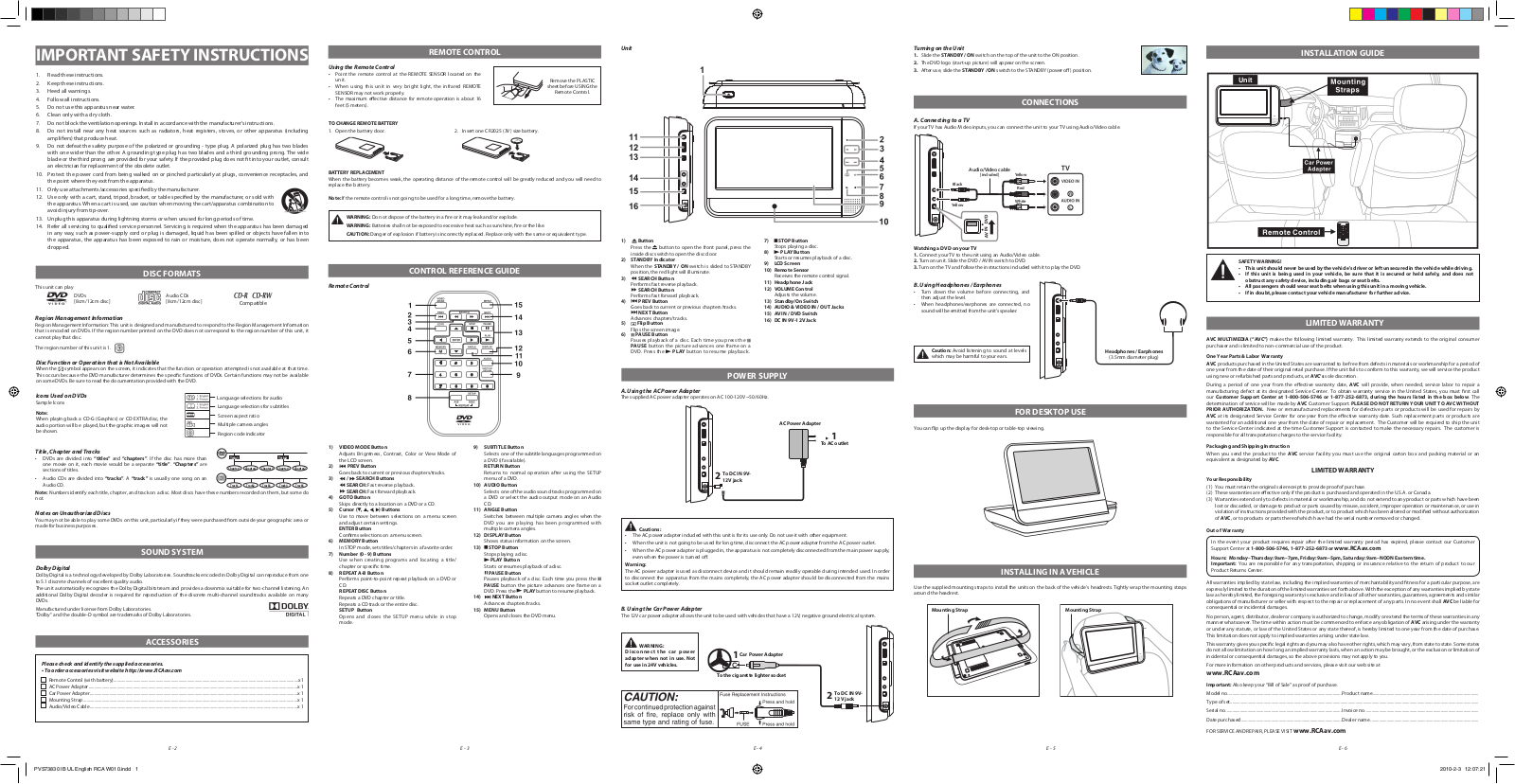 RCA PVS73830, DRC97383 User Manual