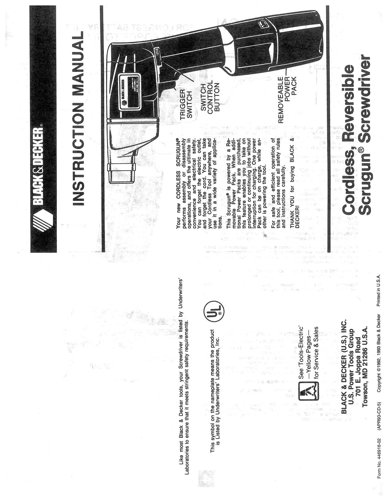 Black & Decker Scrugun User Manual