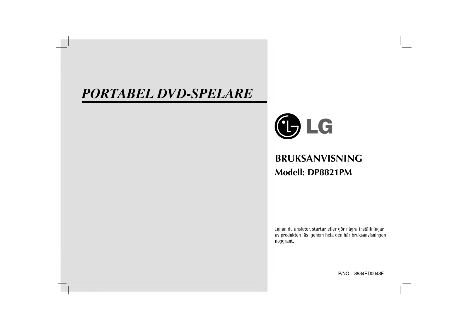 Lg DP8821 User Manual