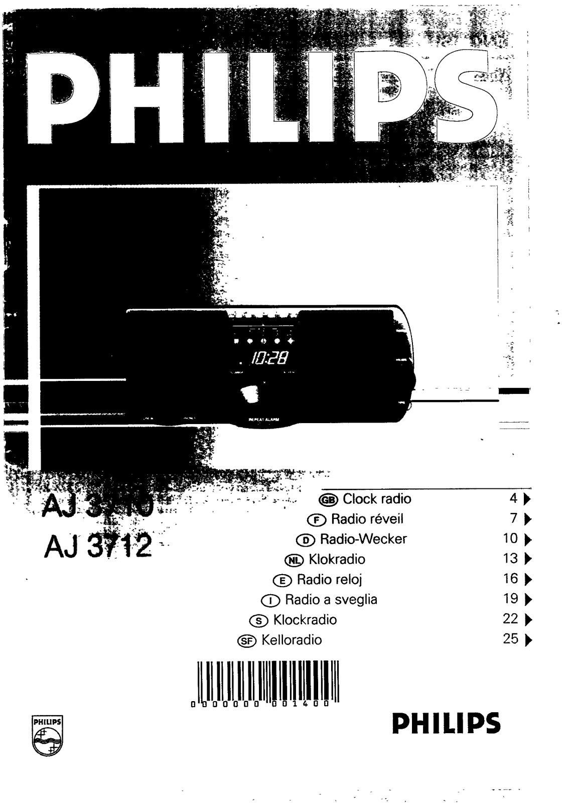 Philips AJ3712/00, AJ3712, AJ3710/05, AJ3710/00, AJ3710 User Manual