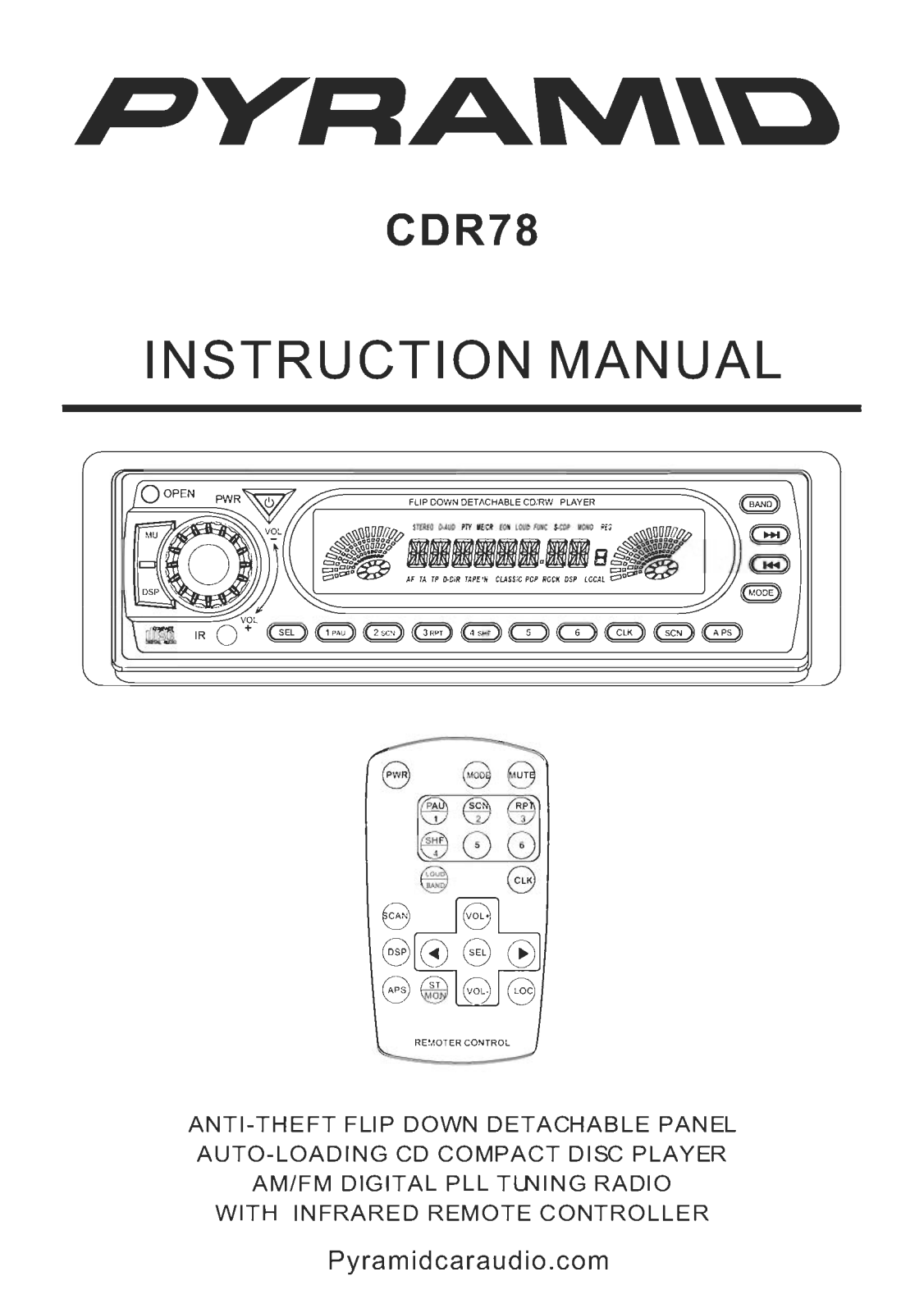 Pyramid Car Audio CDR78 User Manual