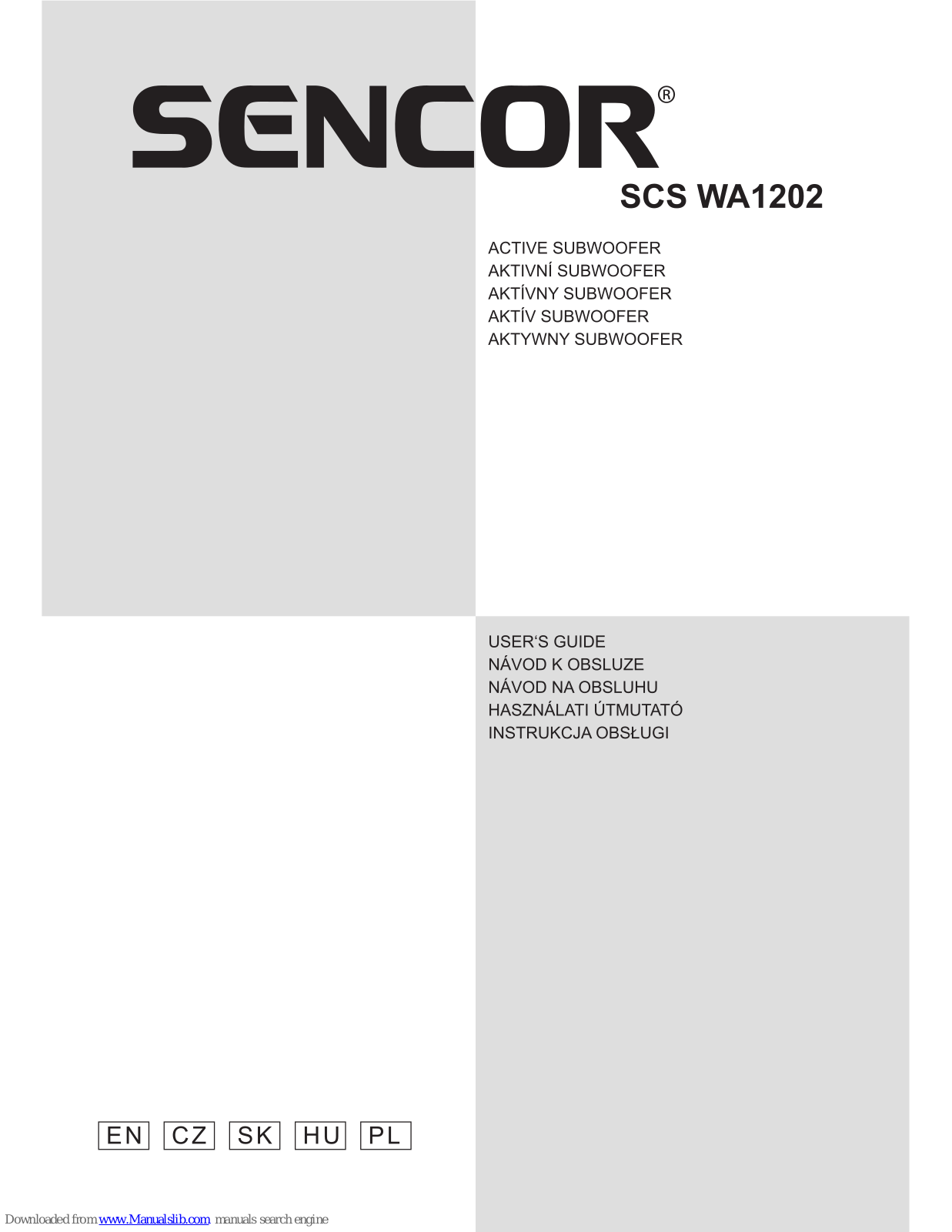 Sencor SCS WA1202 User Manual - ManualMachine.com