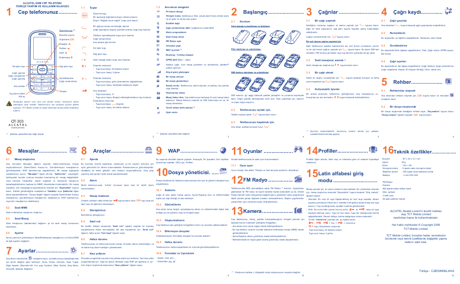 Alcatel OT-303 User Manual