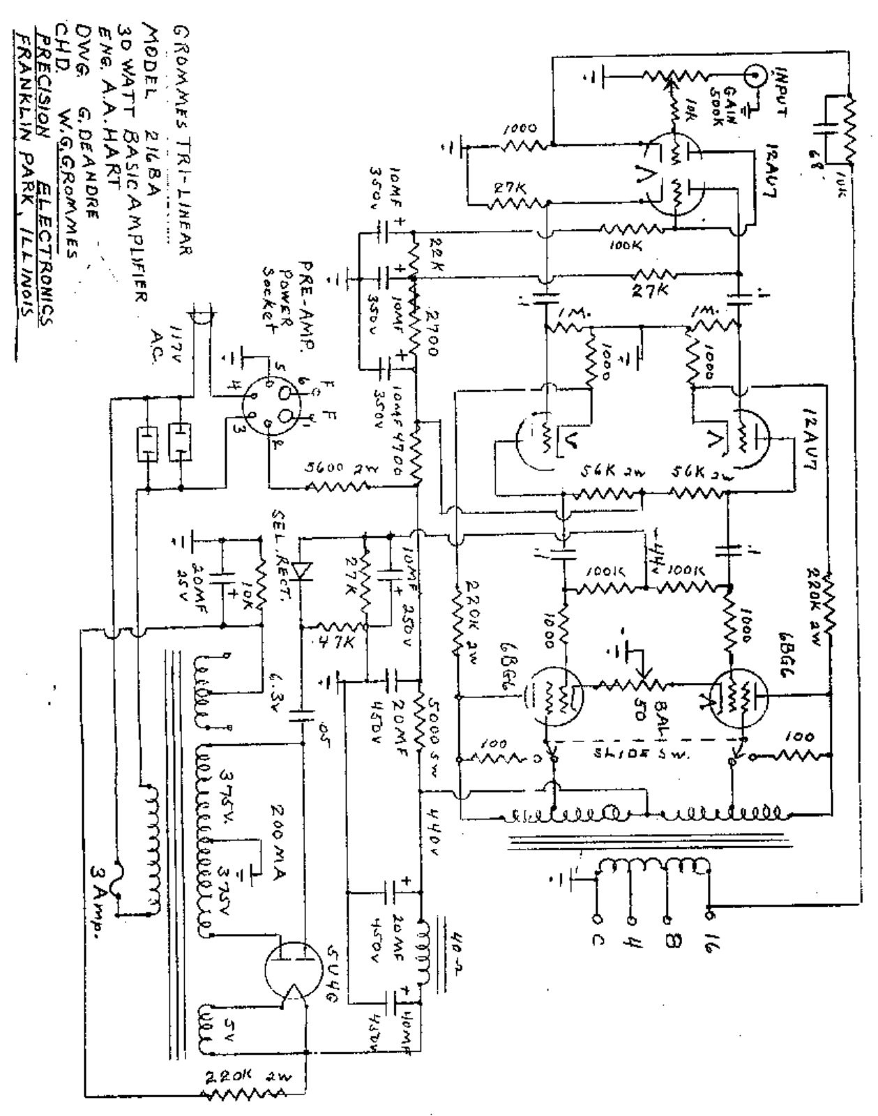 Grommes 216ba schematic