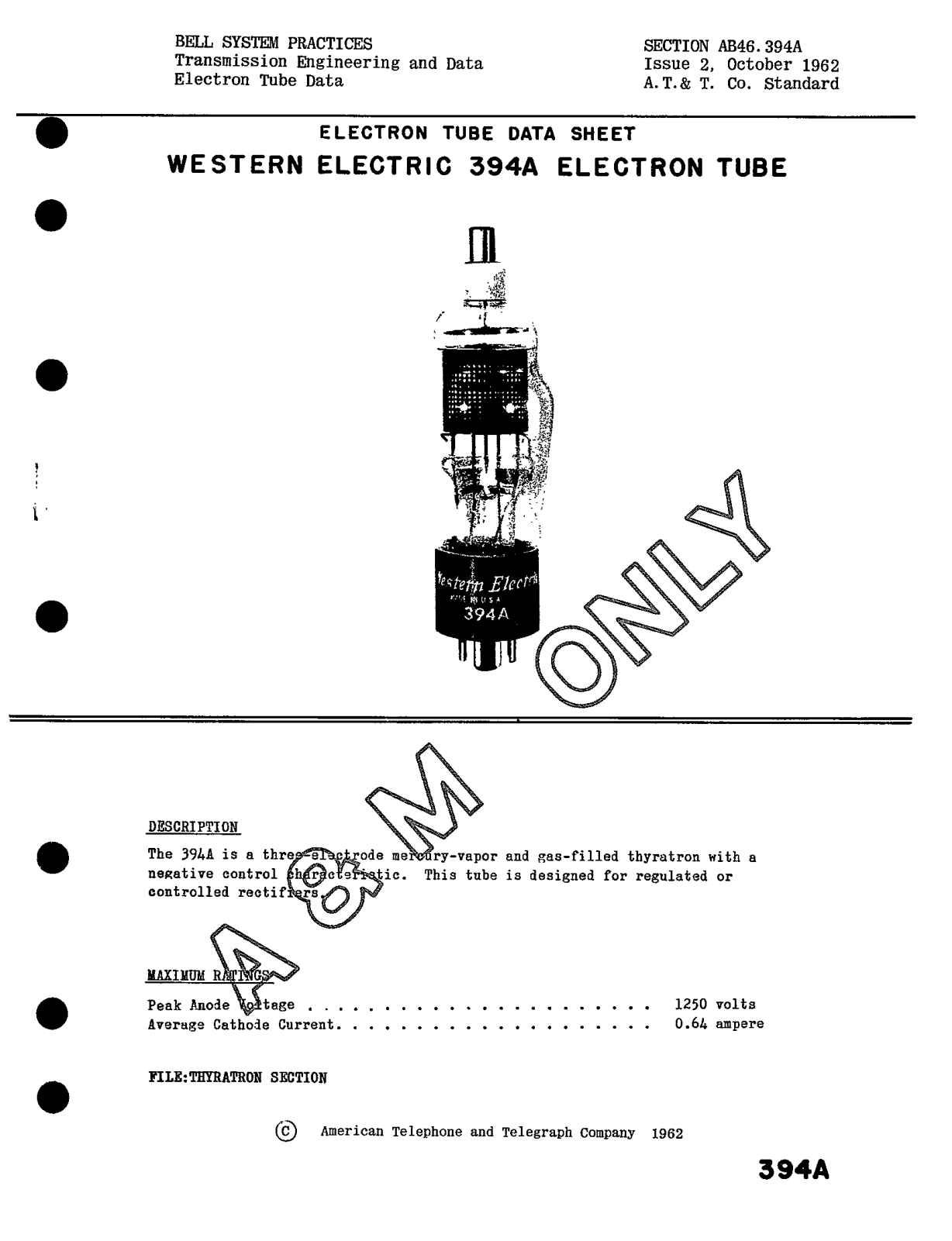 Western Electric 394-A Brochure