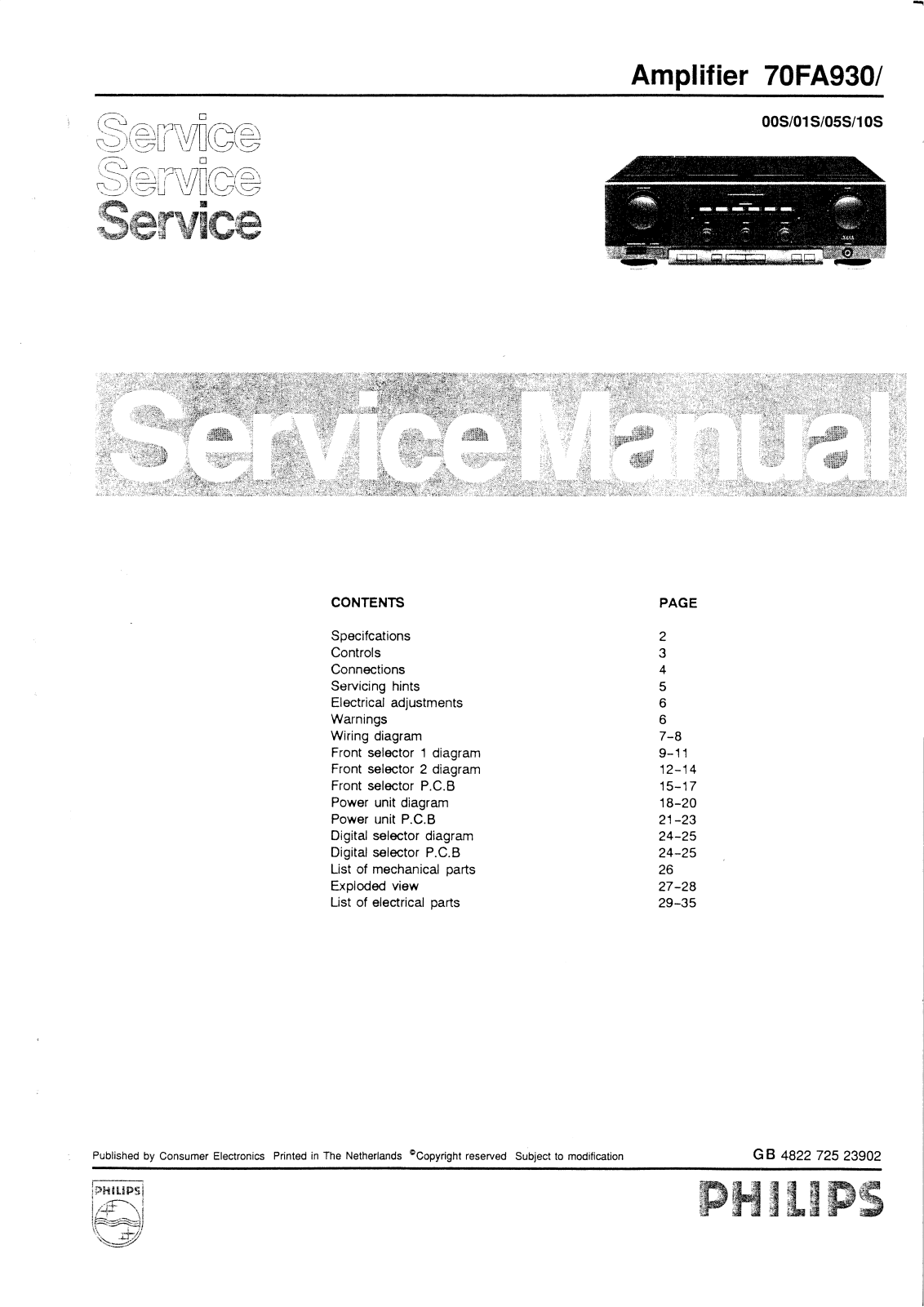 Philips FA-930 Service manual