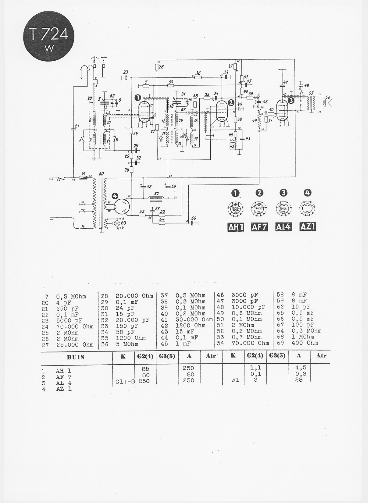 Telefunken 724-W Schematic