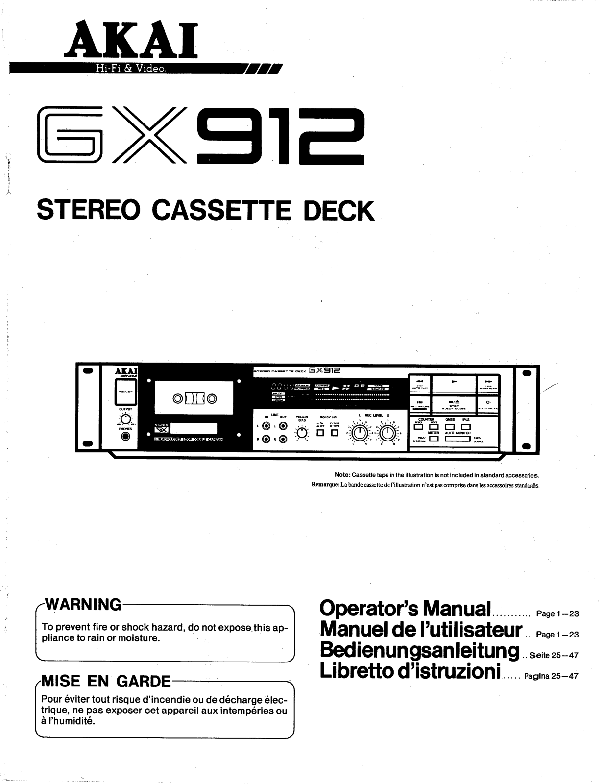 Akai GX-912 Owners manual
