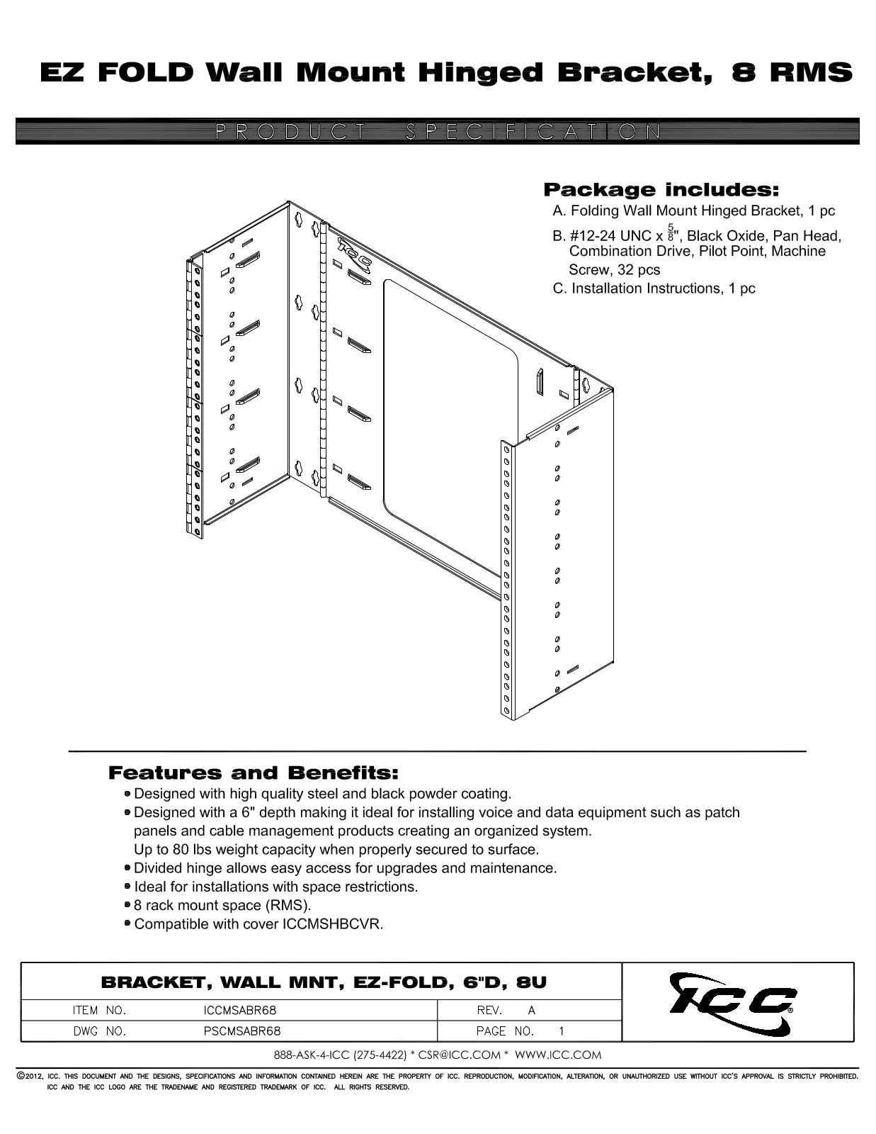 ICC ICCMSABR68 Specsheet