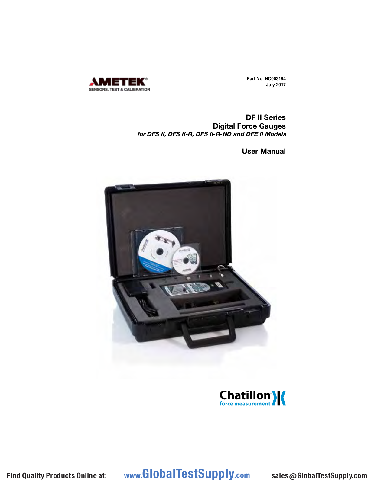 Chatillon Force Measurement DFS2-R-1000, DFE2-025, DFS2-R-0050, DFS2-R-0500, DFS2-R-0200 User manual - ManualMachine.com