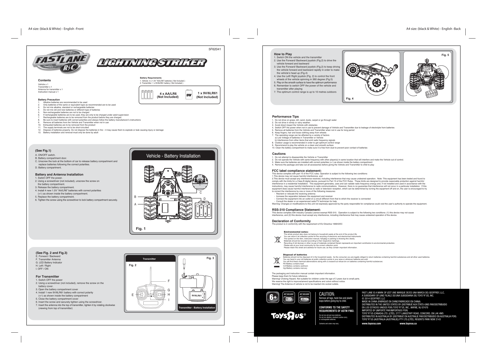 KIDZTECH TOYS 62041 27M TX User Manual