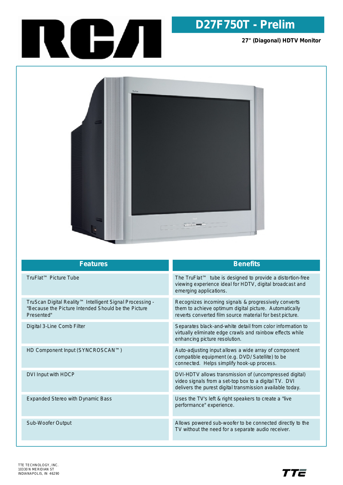 RCA D27F750T User Manual