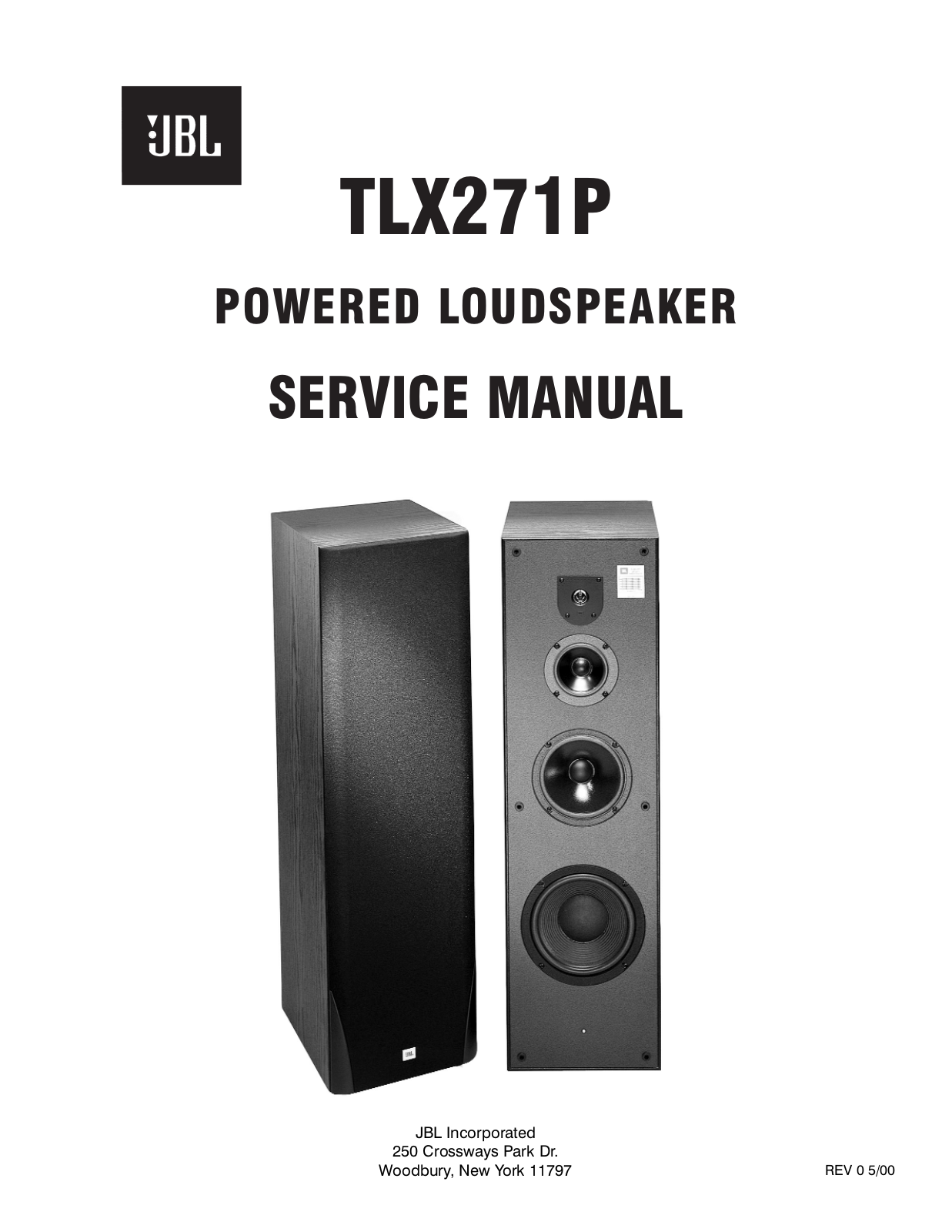 JBL TLX-271-P Service manual