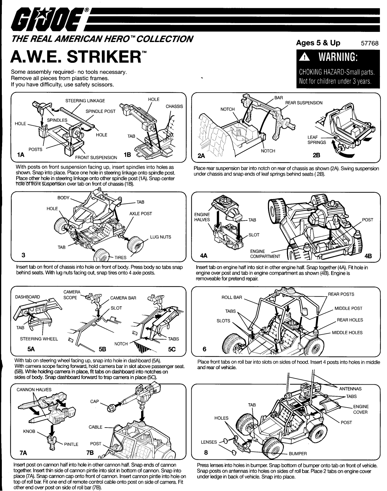 HASBRO GIJOE A.W.E Striker Vehicle User Manual