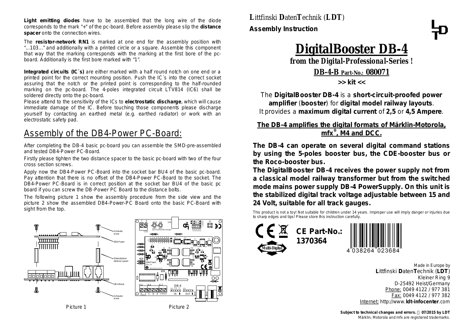 LDT Littfinski Daten Technik DB-4-B Operation Instruction