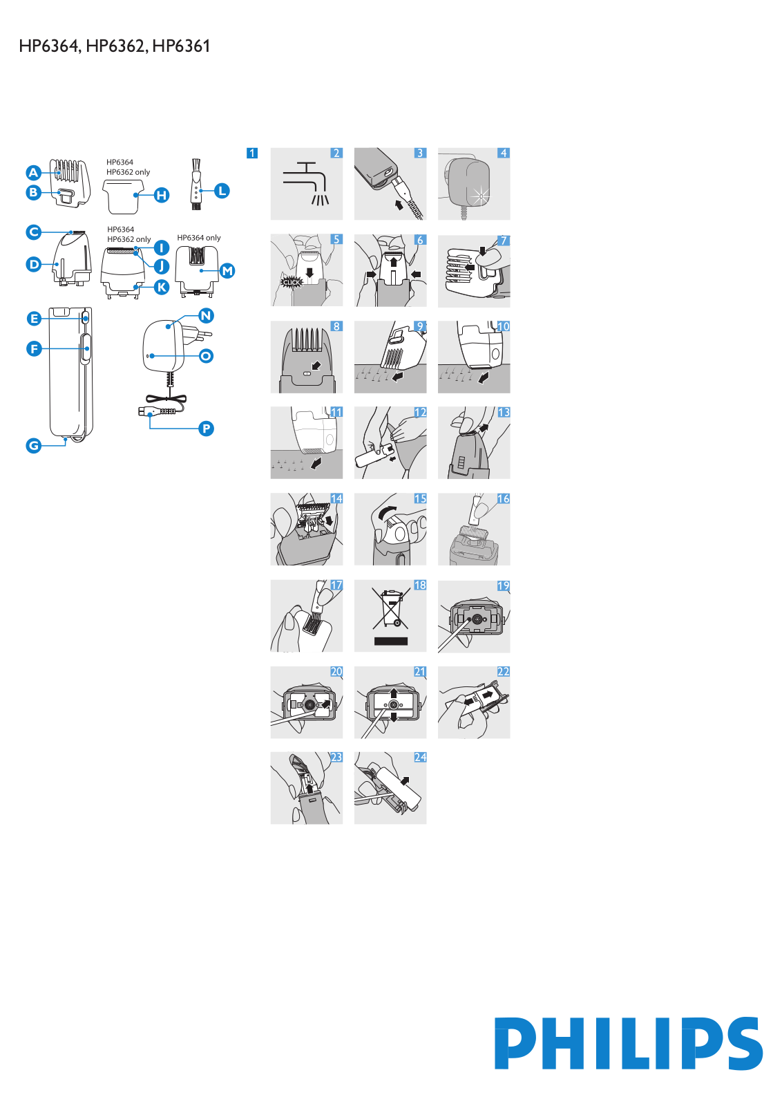 Philips HP6364, HP6362, HP6361 User Manual