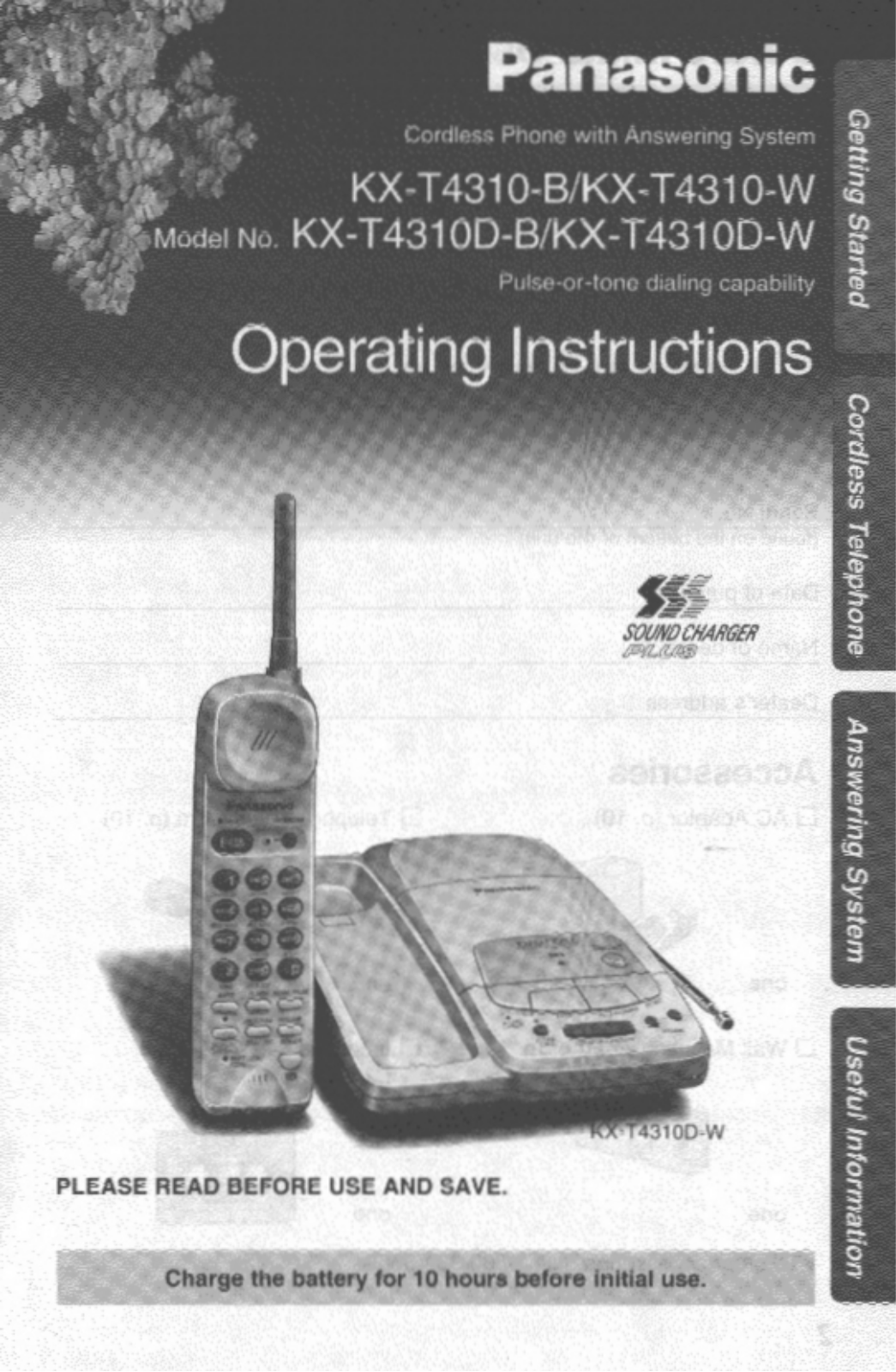 Panasonic kx-t4310 Operation Manual