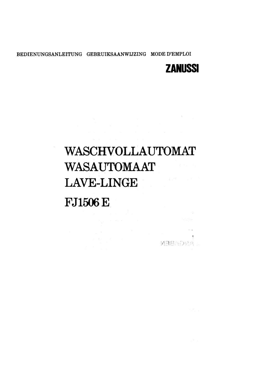 Zanussi FJ1506E User Manual