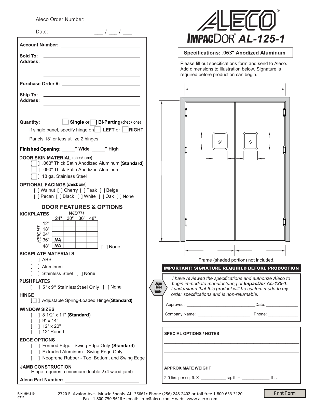 Aleco AL-125-1 User Manual