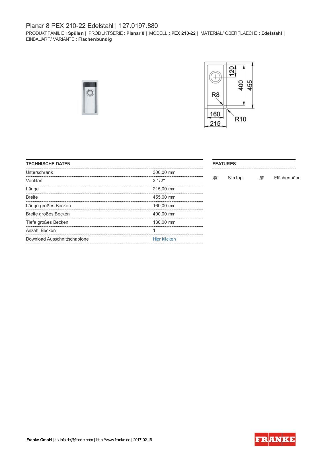 Franke 127.0197.880 Service Manual