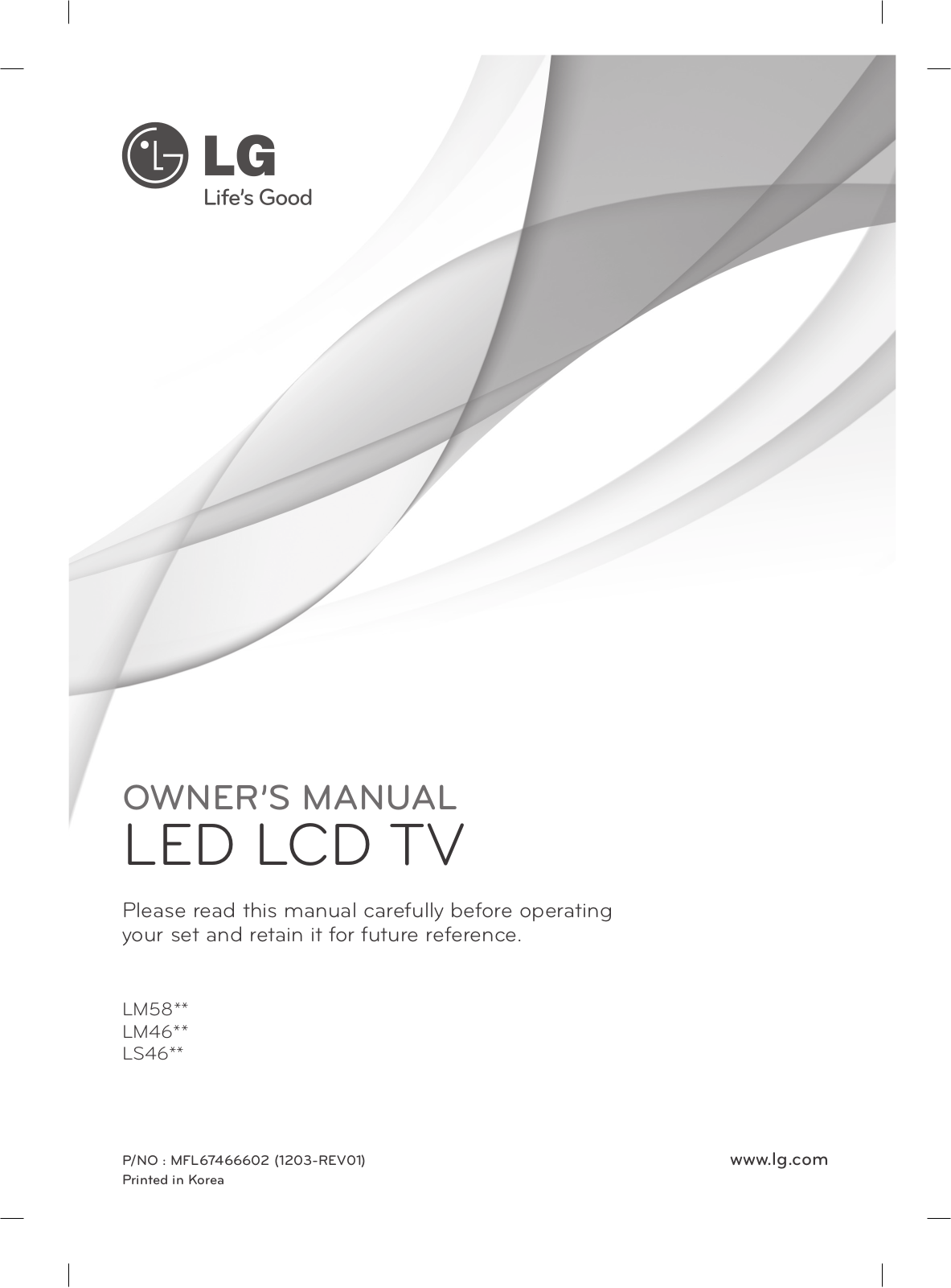 LG 32LS4600, 47LS4600 Owner’s Manual