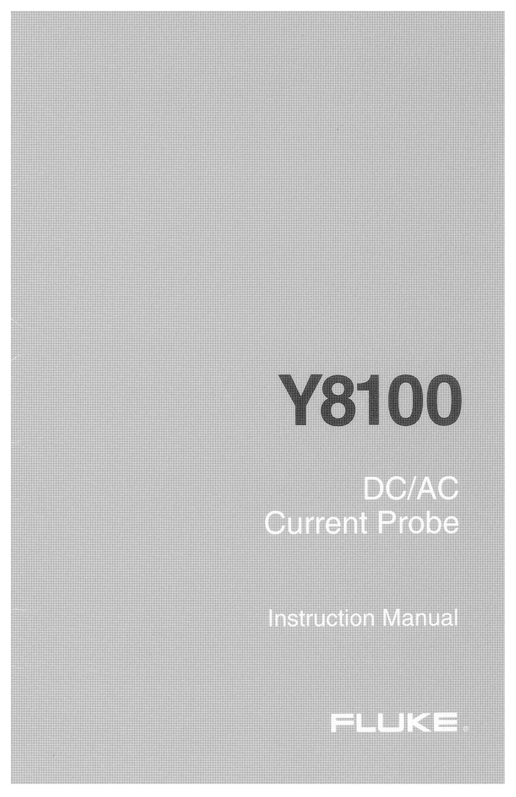 Fluke Y8100 Service manual