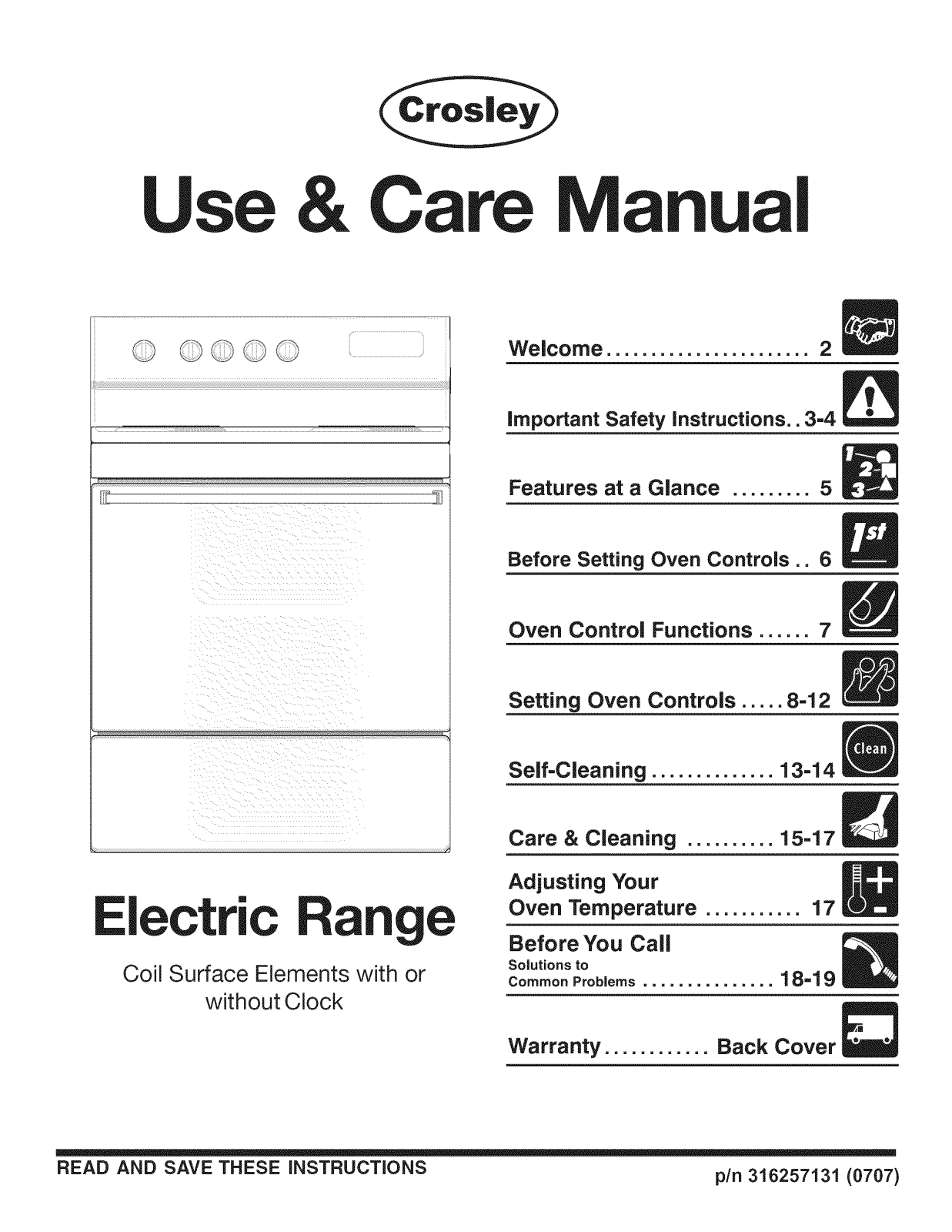 Crosley CRE3520GWWC, CRE3520GWWB, CRE3500GWBE, CRE3500GWBD, CRE3500GWBC Owner’s Manual - ManualMachine.com