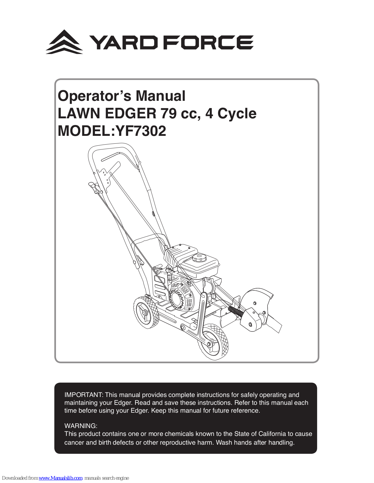 Yard force YF7302 Operator's Manual