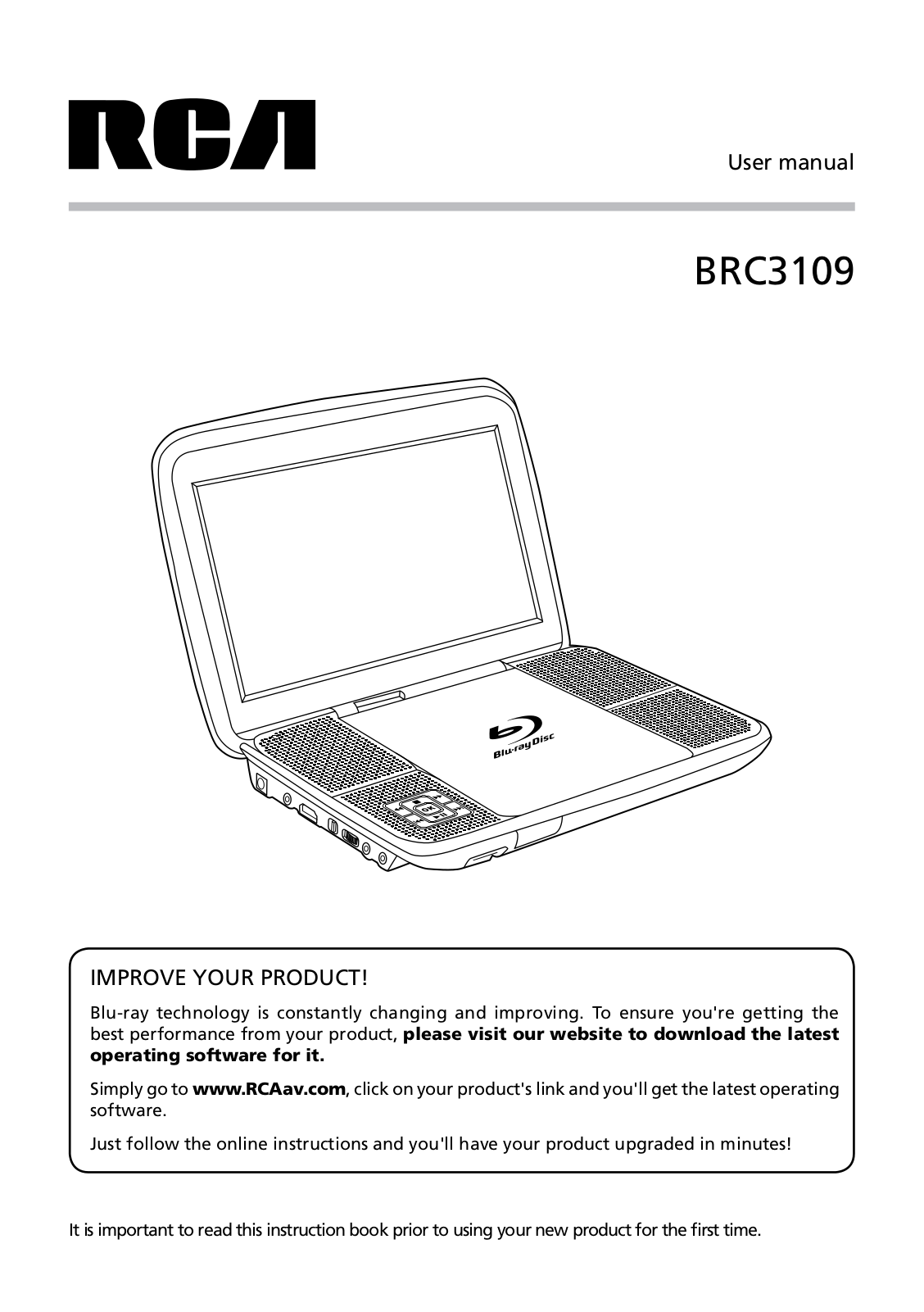 RCA BRC3109 User Manual