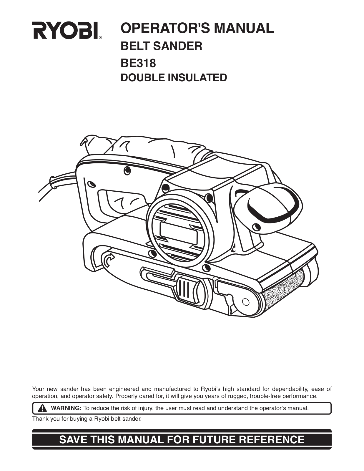 Ryobi BE318 User Manual