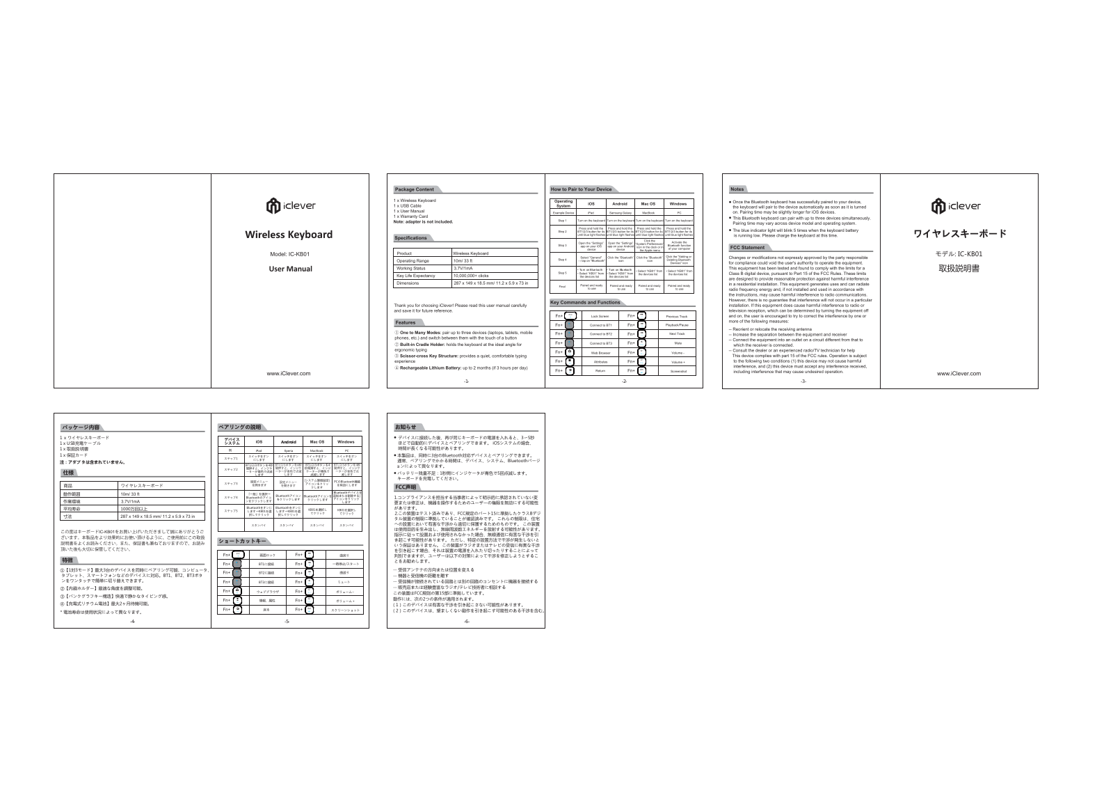 Iclever IC-KB01 User Manual