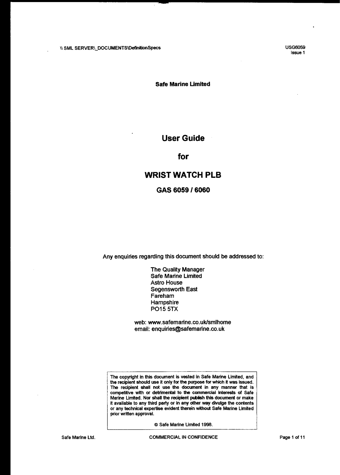 Orolia 88-100 User Guide