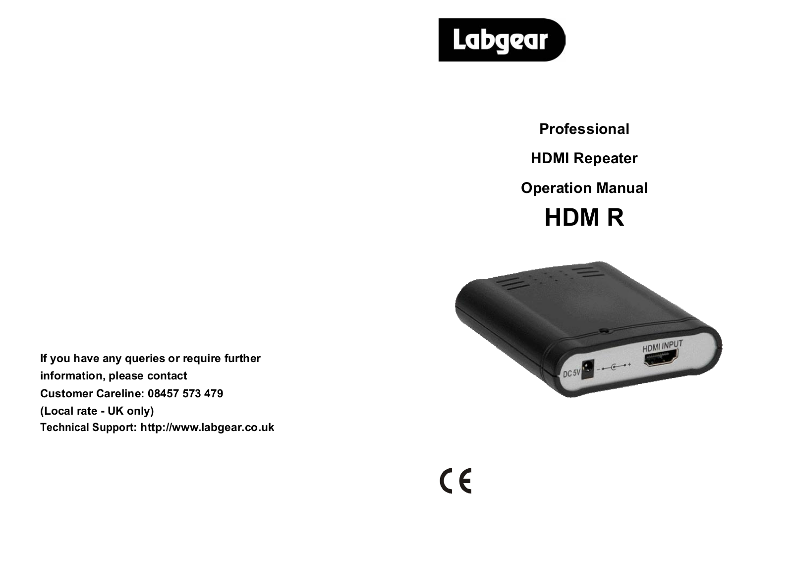 Labgear HDM R User Manual