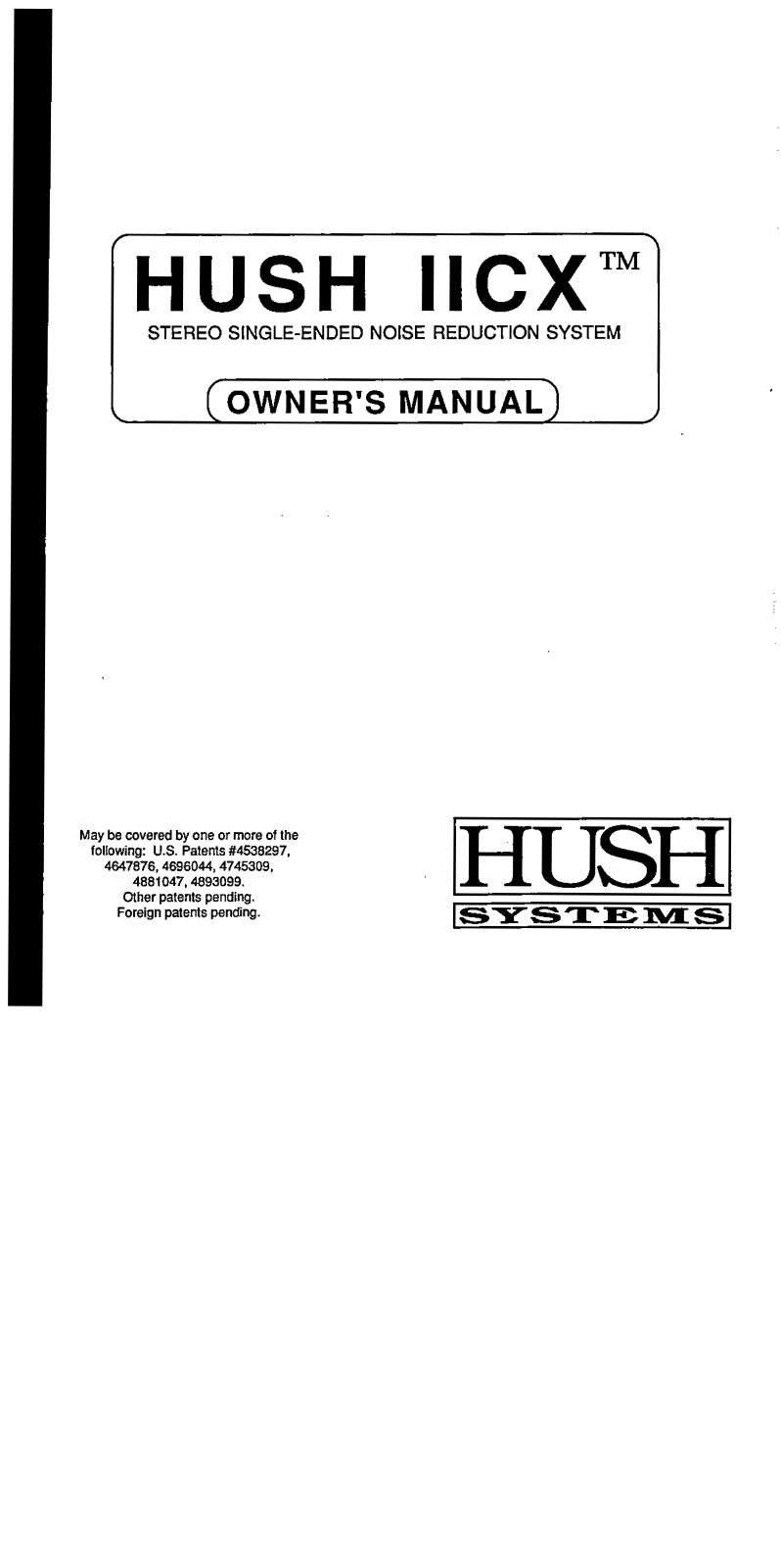 Rocktron HUSHIICX User Manual