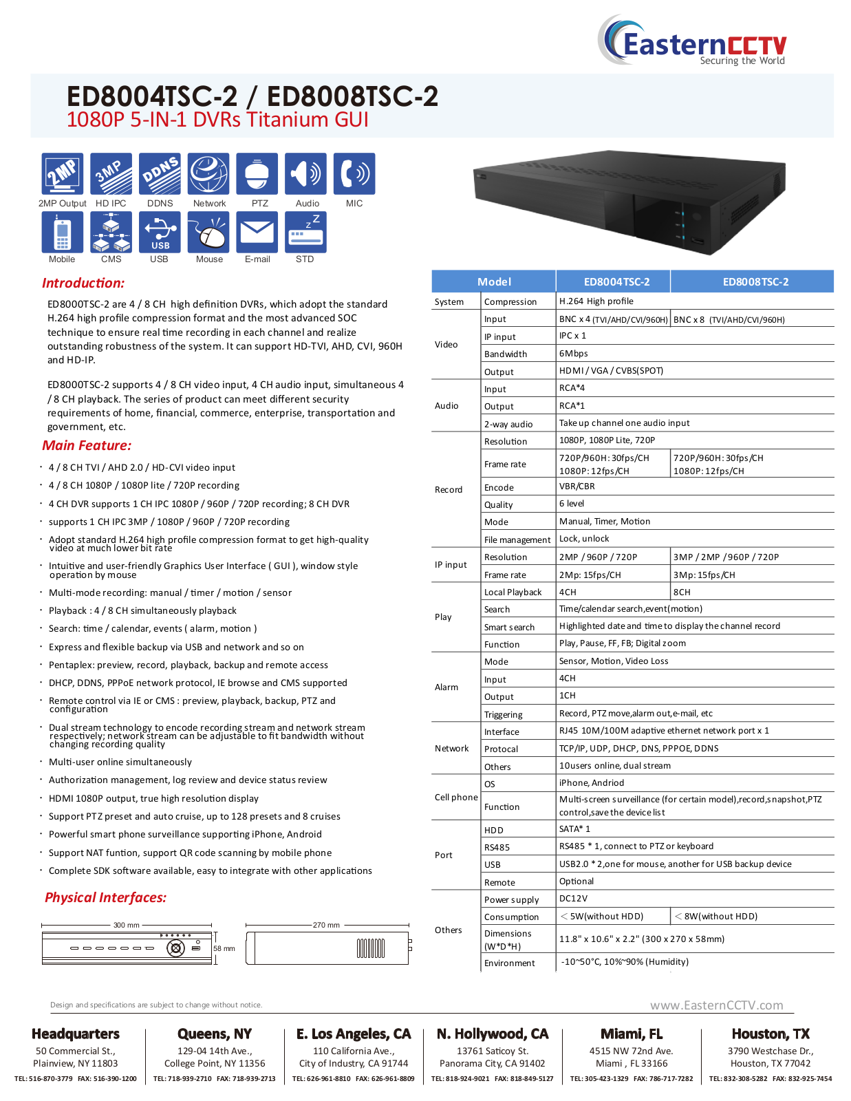 ENS ED8004TSC-2, ED8008TSC-2 Specsheet