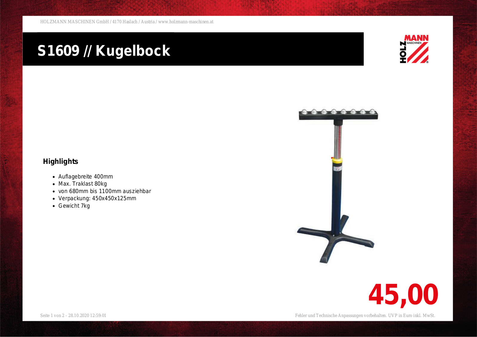 Holzmann S1609 User Manual